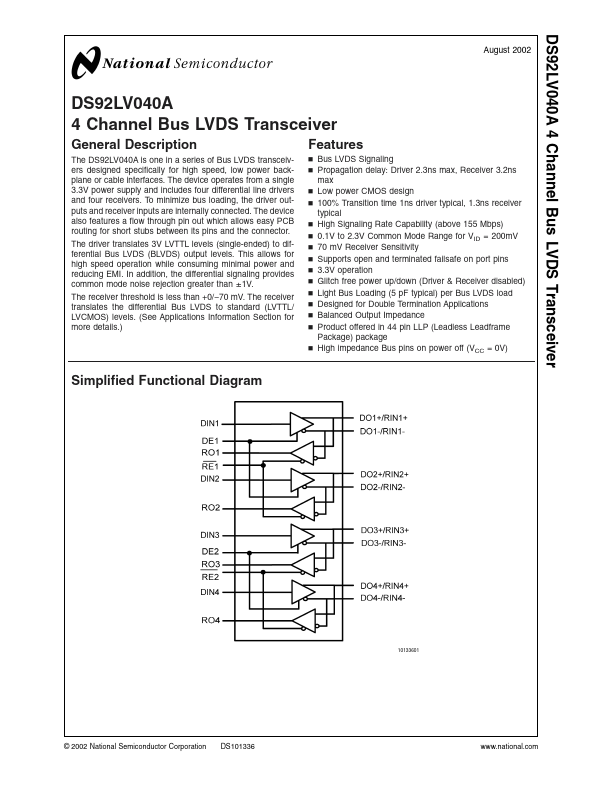 DS92LV040A National Semiconductor