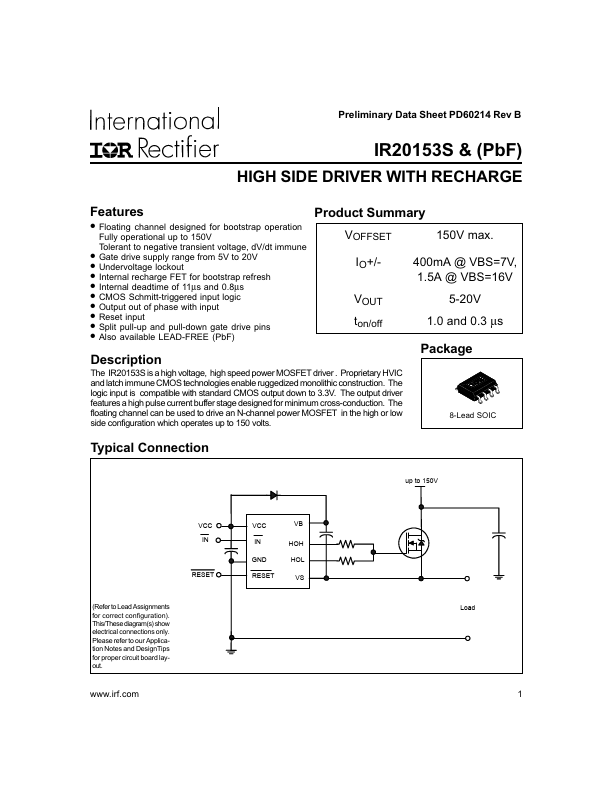 IR20153S International Rectifier