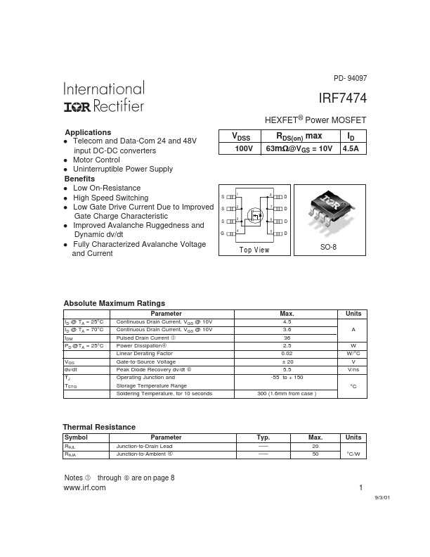 IRF7474 International Rectifier