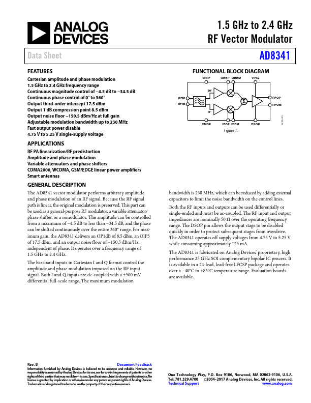<?=AD8341?> डेटा पत्रक पीडीएफ
