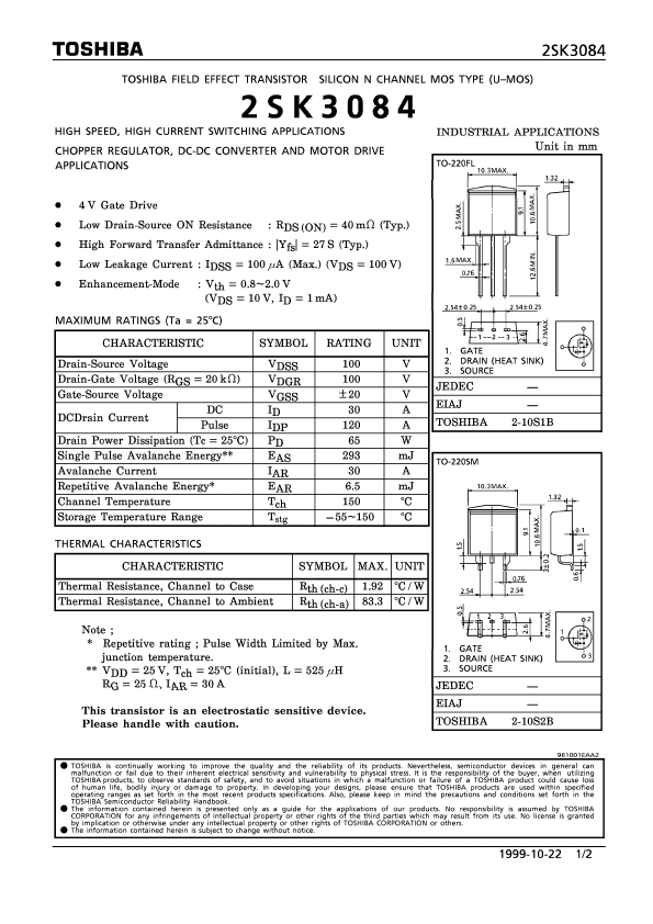 2SK3084 Toshiba Semiconductor