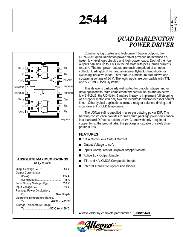 UDN2544 Allegro MicroSystems