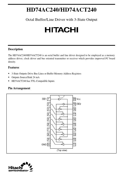 HD74ACT240 Hitachi Semiconductor