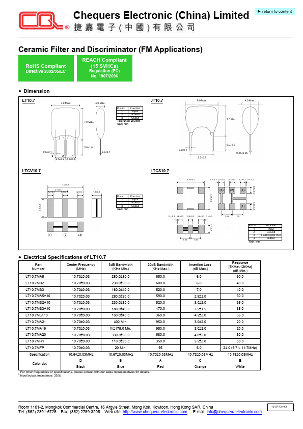 JT10.70MG80 Chequers Electronic