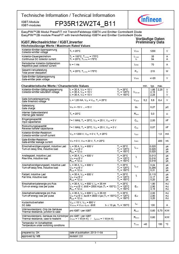 <?=FP35R12W2T4_B11?> डेटा पत्रक पीडीएफ