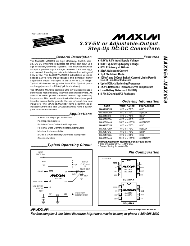 <?=MAX856?> डेटा पत्रक पीडीएफ