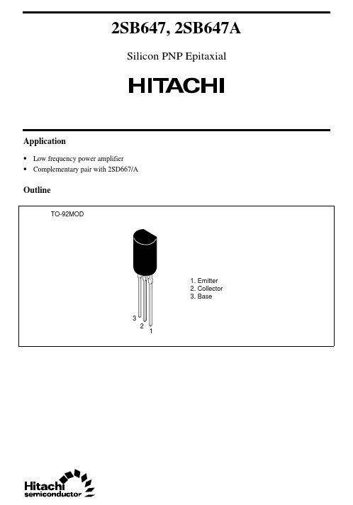 2SB647 Hitachi Semiconductor