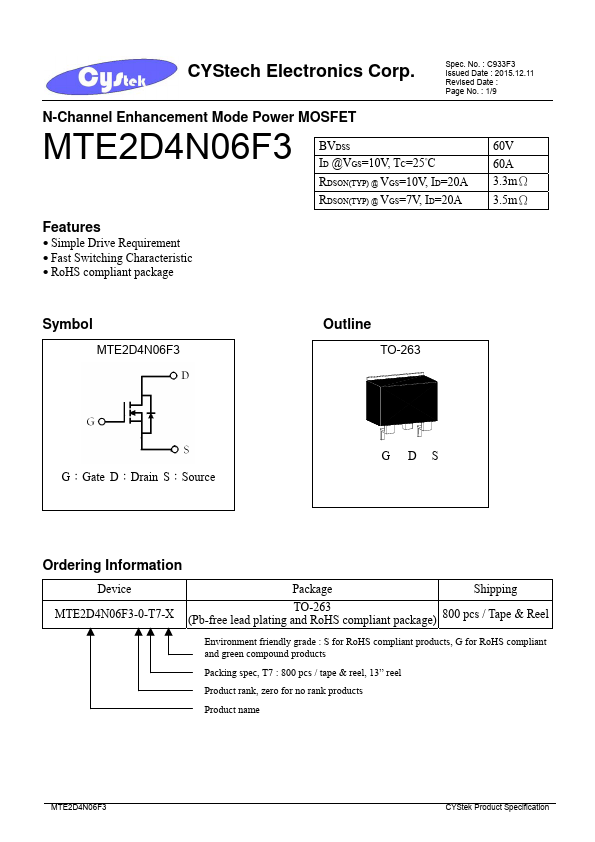 <?=MTE2D4N06F3?> डेटा पत्रक पीडीएफ