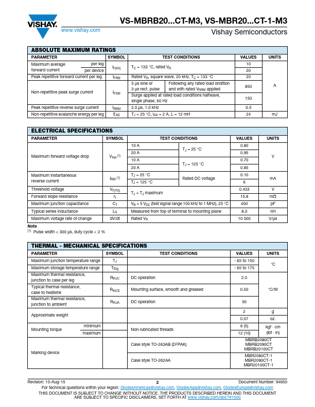 VS-MBRB2090CT-M3