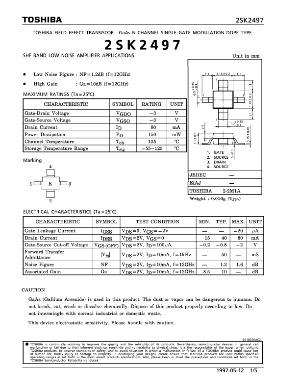 2SK2497 Toshiba Semiconductor