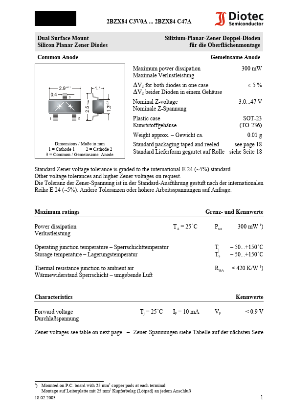 <?=2BZX84C6V8A?> डेटा पत्रक पीडीएफ