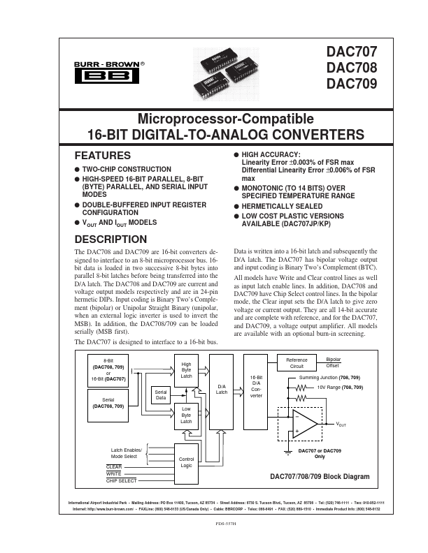 <?=DAC707?> डेटा पत्रक पीडीएफ