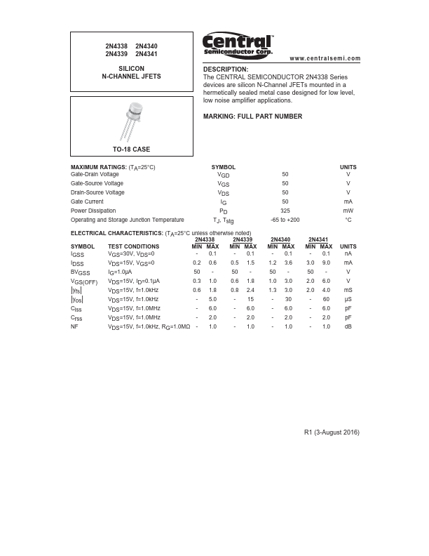 2N4339 Central Semiconductor