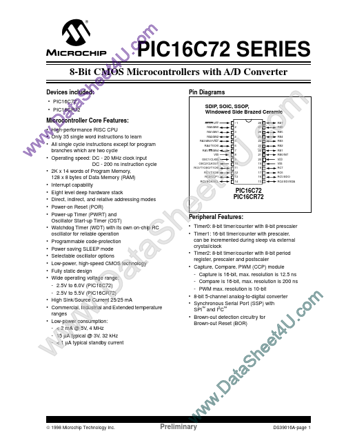 PIC16LC72 Microchip Technology