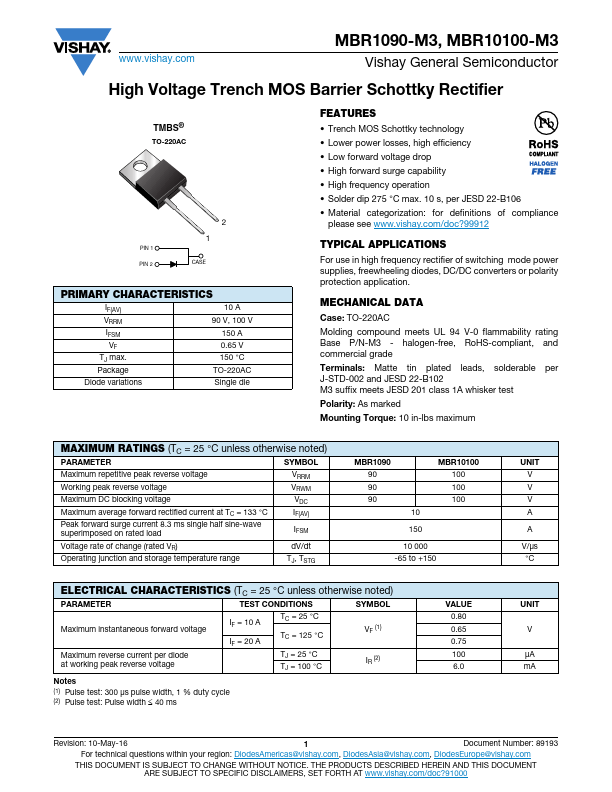 <?=MBR10100-M3?> डेटा पत्रक पीडीएफ