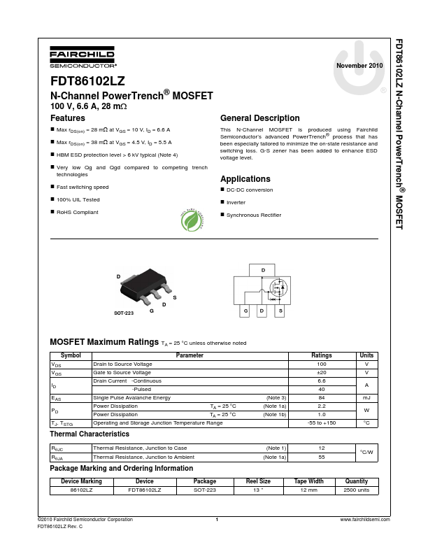 <?=FDT86102LZ?> डेटा पत्रक पीडीएफ