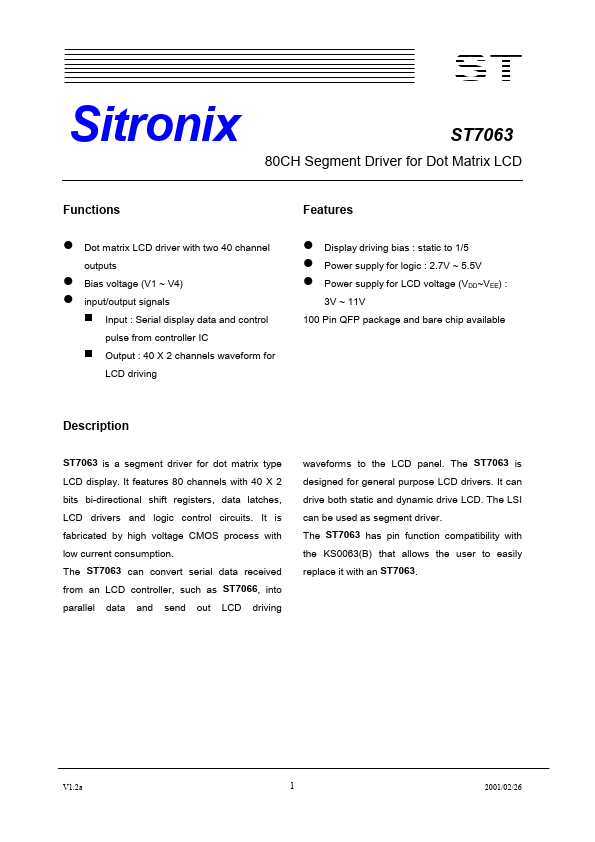 ST7063 Sitronix