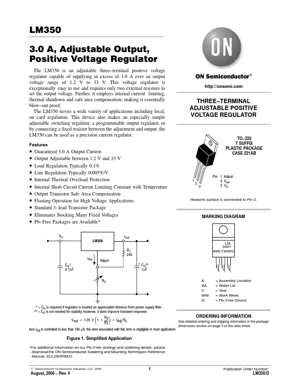 LM350 ON Semiconductor