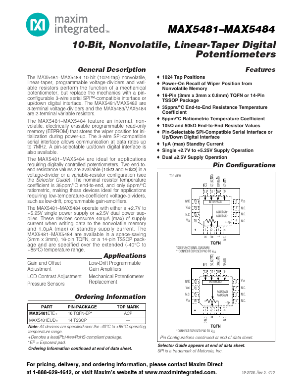 MAX5482 Maxim Integrated Products