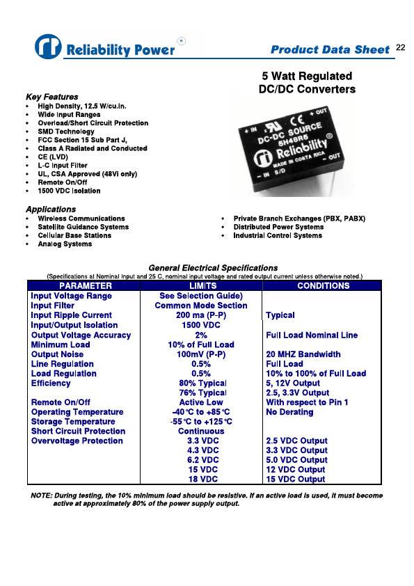 5H24R9 Reliability