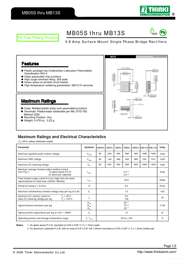 MB8S Thinki Semiconductor