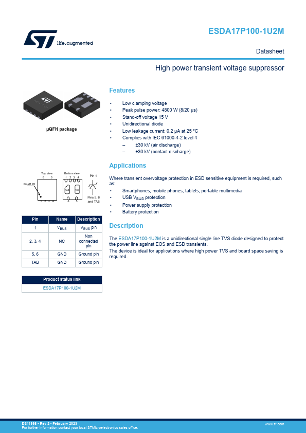 ESDA17P100-1U2M