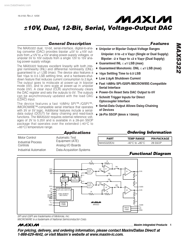 <?=MAX5322?> डेटा पत्रक पीडीएफ