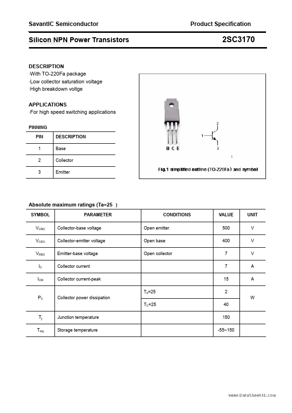 2SC3170 SavantIC