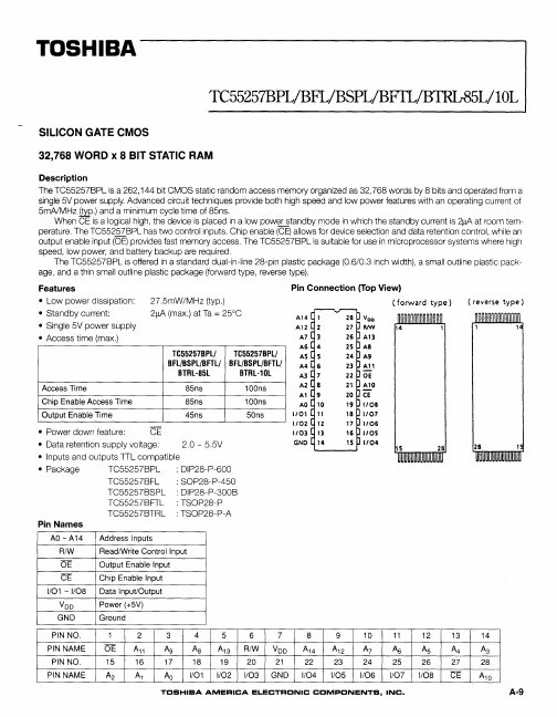 <?=TC55257BSPL-10L?> डेटा पत्रक पीडीएफ