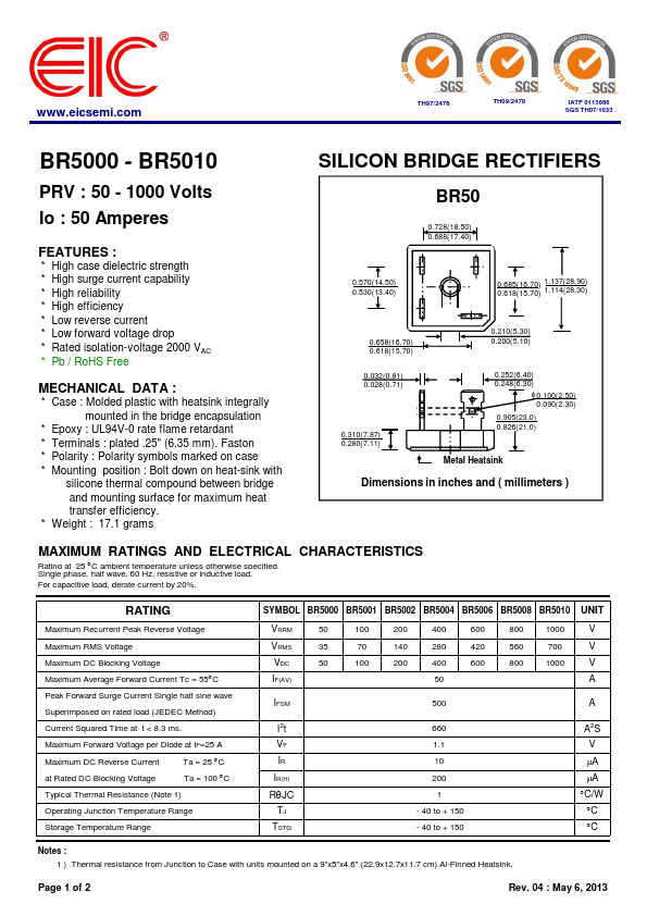 <?=BR5010?> डेटा पत्रक पीडीएफ