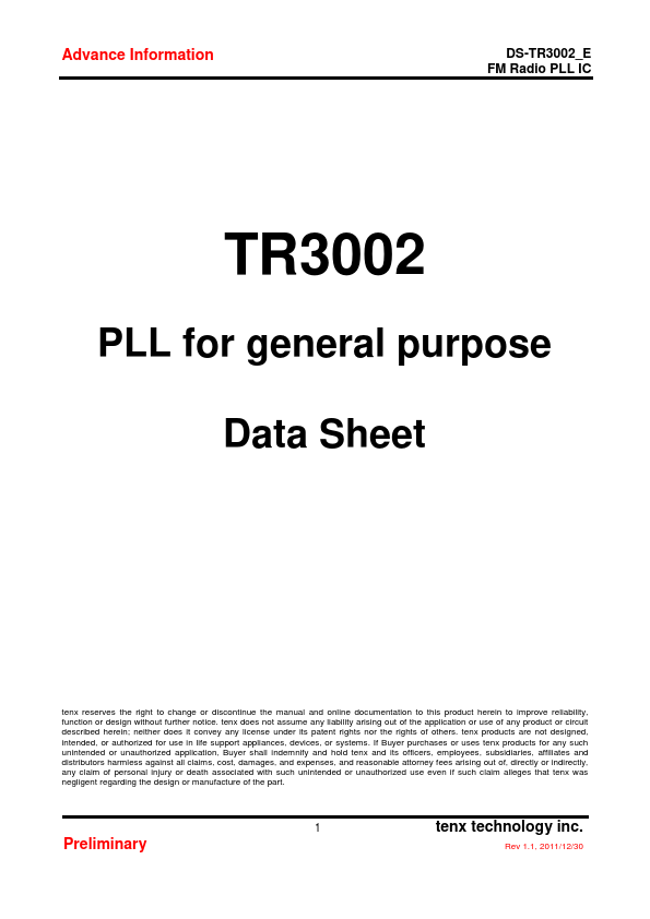 TR3002 Tenx