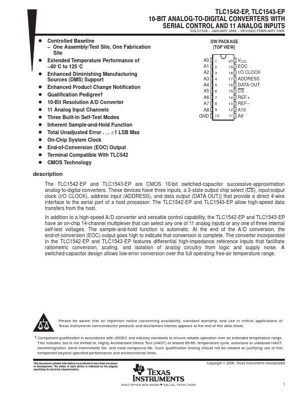 TLC1542-EP Texas Instruments