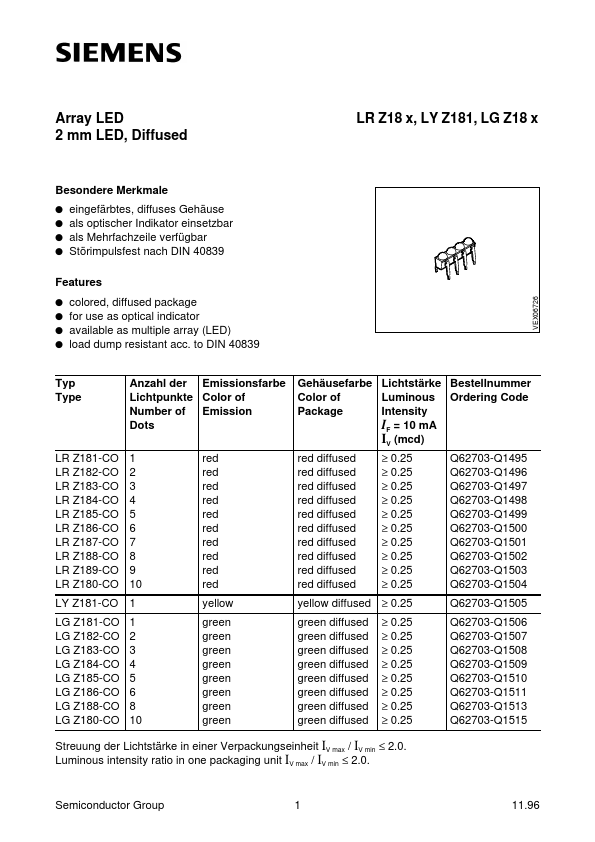 LRZ187-CO Siemens Semiconductor