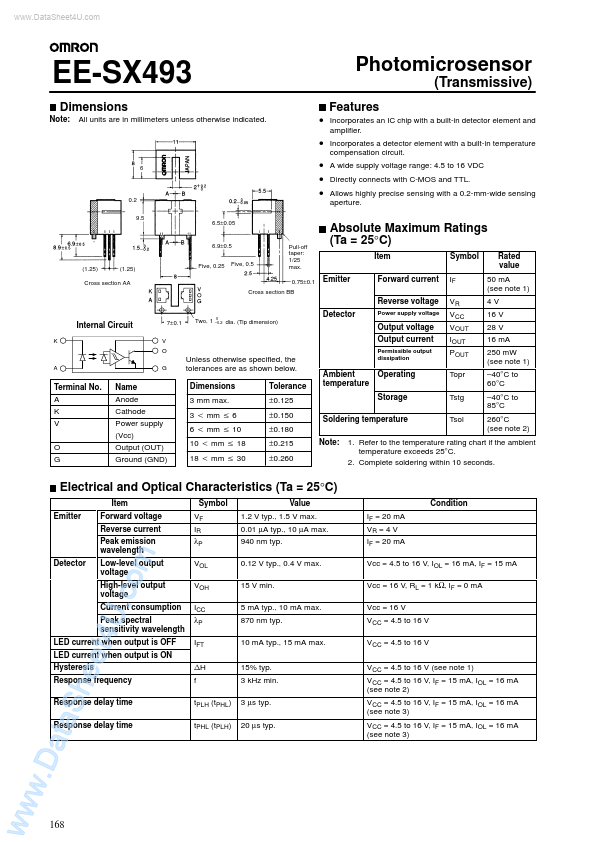 EE-SX493 Omron Electronics