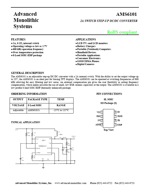 AMS6101 Advanced Monolithic Systems