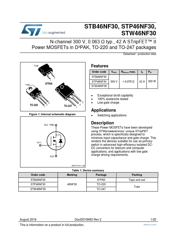 STP46NF30