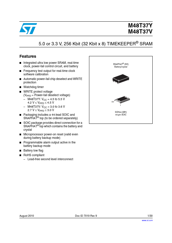 M48T37Y STMicroelectronics