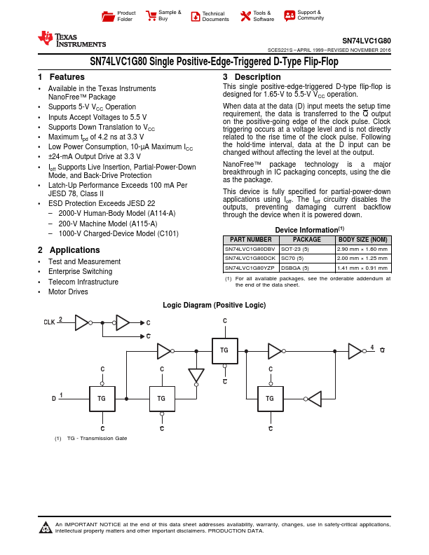 SN74LVC1G80 Texas Instruments