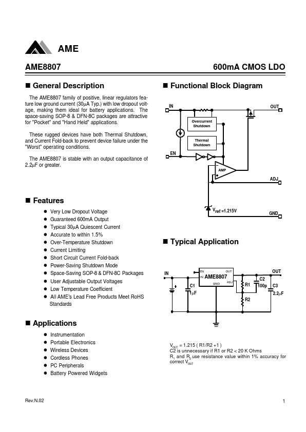 AME8807 Analog Microelectronics