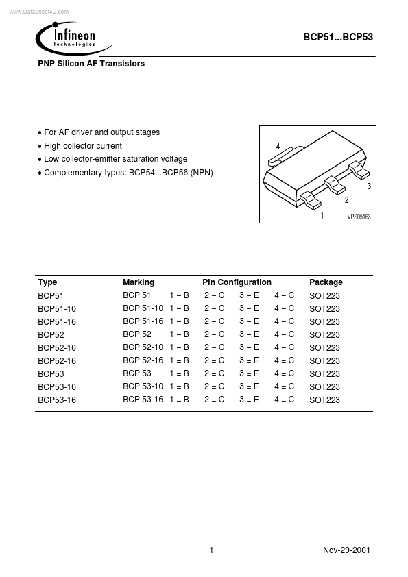 BCP51-10 Infineon Technologies AG