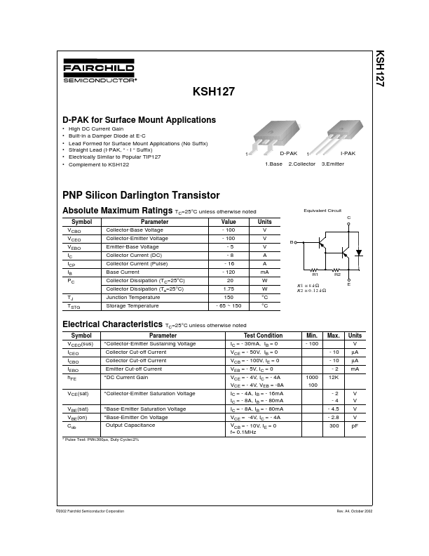 KSH127 Fairchild Semiconductor