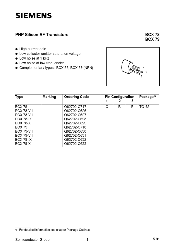 Q62702-C629 Siemens Semiconductor Group