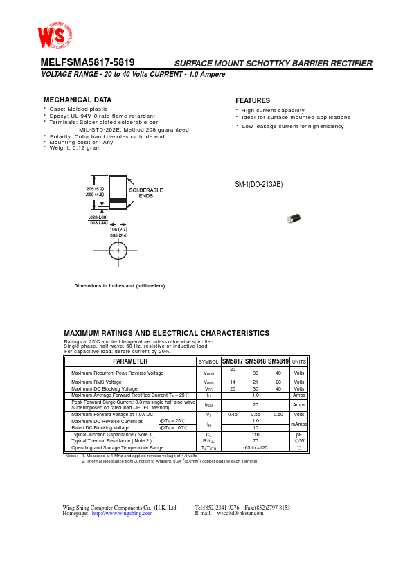 MELFSM5817 Wing Shing Computer Components