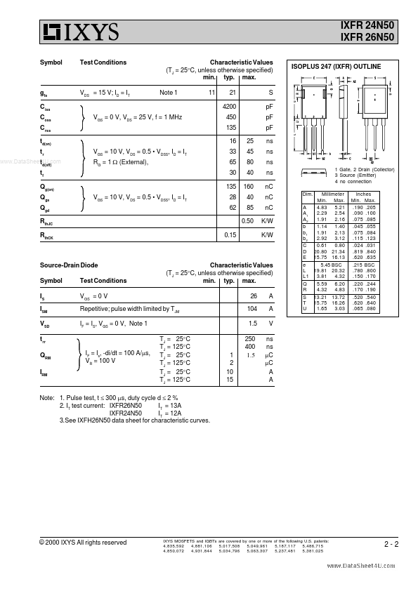 IXFR24N50