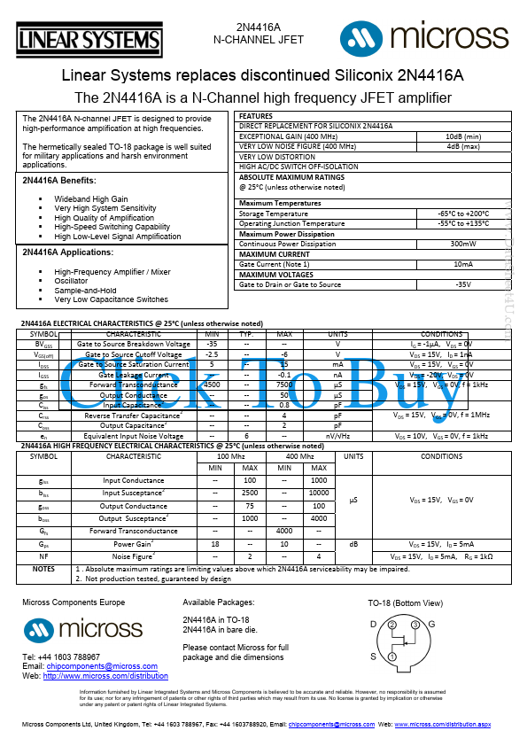 2N4416A Micross