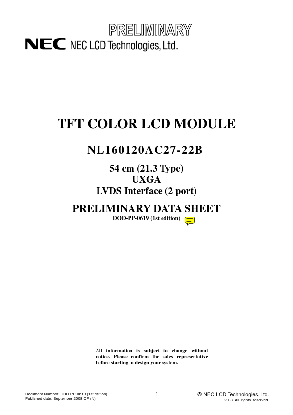 <?=NL160120AC27-22B?> डेटा पत्रक पीडीएफ