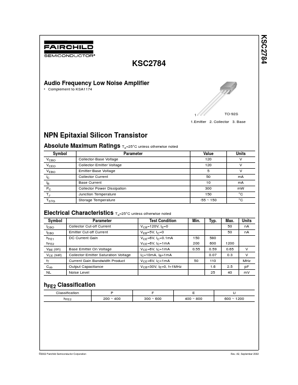 KSC2784 Fairchild Semiconductor