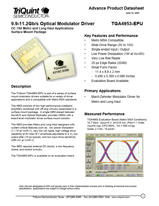 S581-4000-14 TriQuint Semiconductor