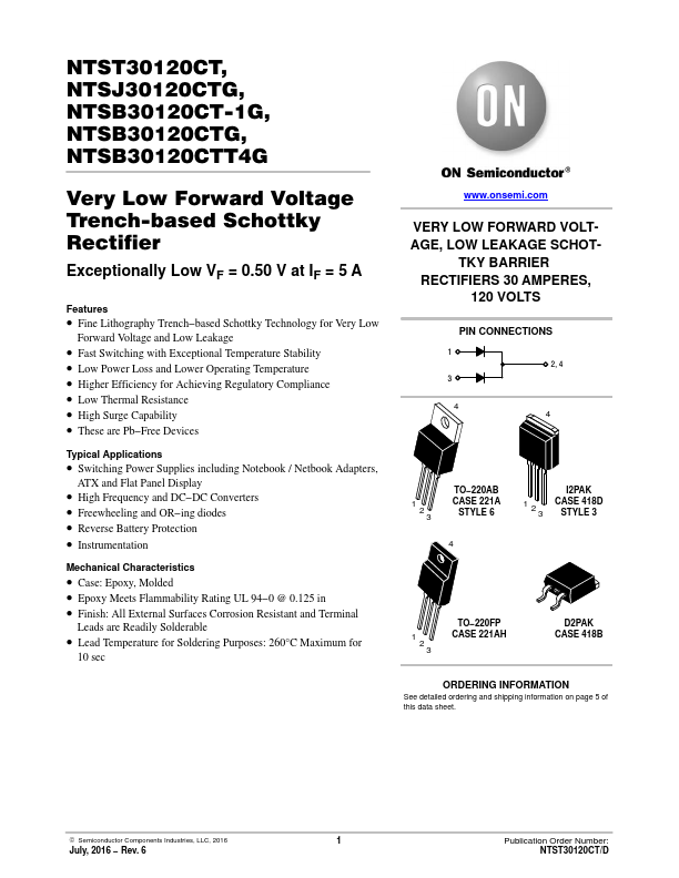 <?=NTSB30120CTT4G?> डेटा पत्रक पीडीएफ