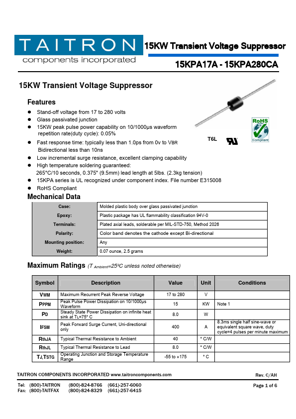 15KPA30A TAITRON